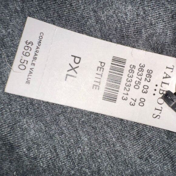 T By Talbots $70 Women Gray Stretch Knit Pull On Straight Ankle Pants XLP NEW - Picture 7 of 7